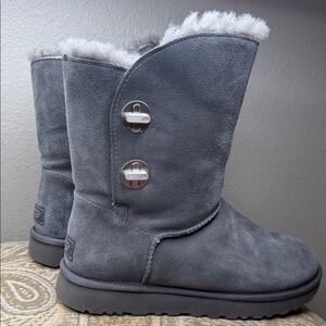 UGG Charcoal Suede Winter Boots with Shearling Women’s Size 10